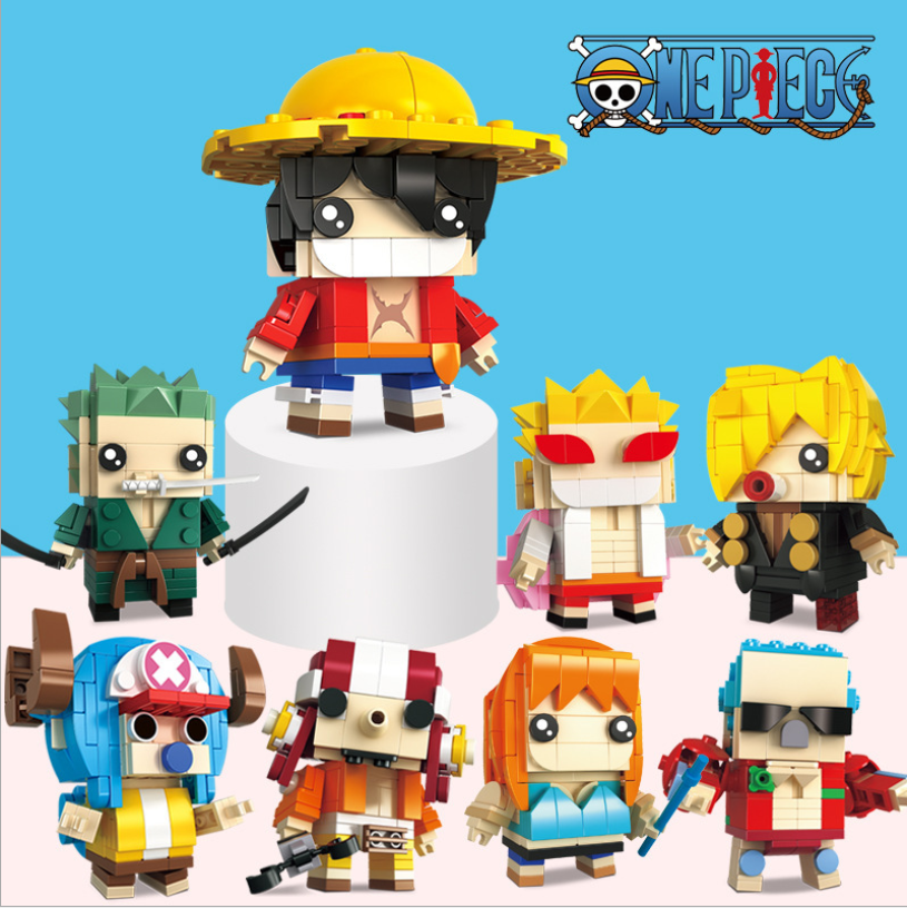 Brick Headz One Piece nhân vật Luffy Zoro Sanji Ace Sabo Brook - Đồ chơi Lắp ghép Brickheadz Figures Mô hình One Piece 11001