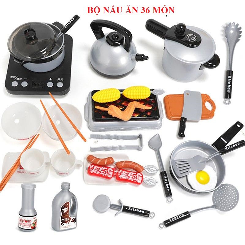 Bộ đồ chơi nấu ăn nhà bếp 36 món cho bé yêu - mẫu mới