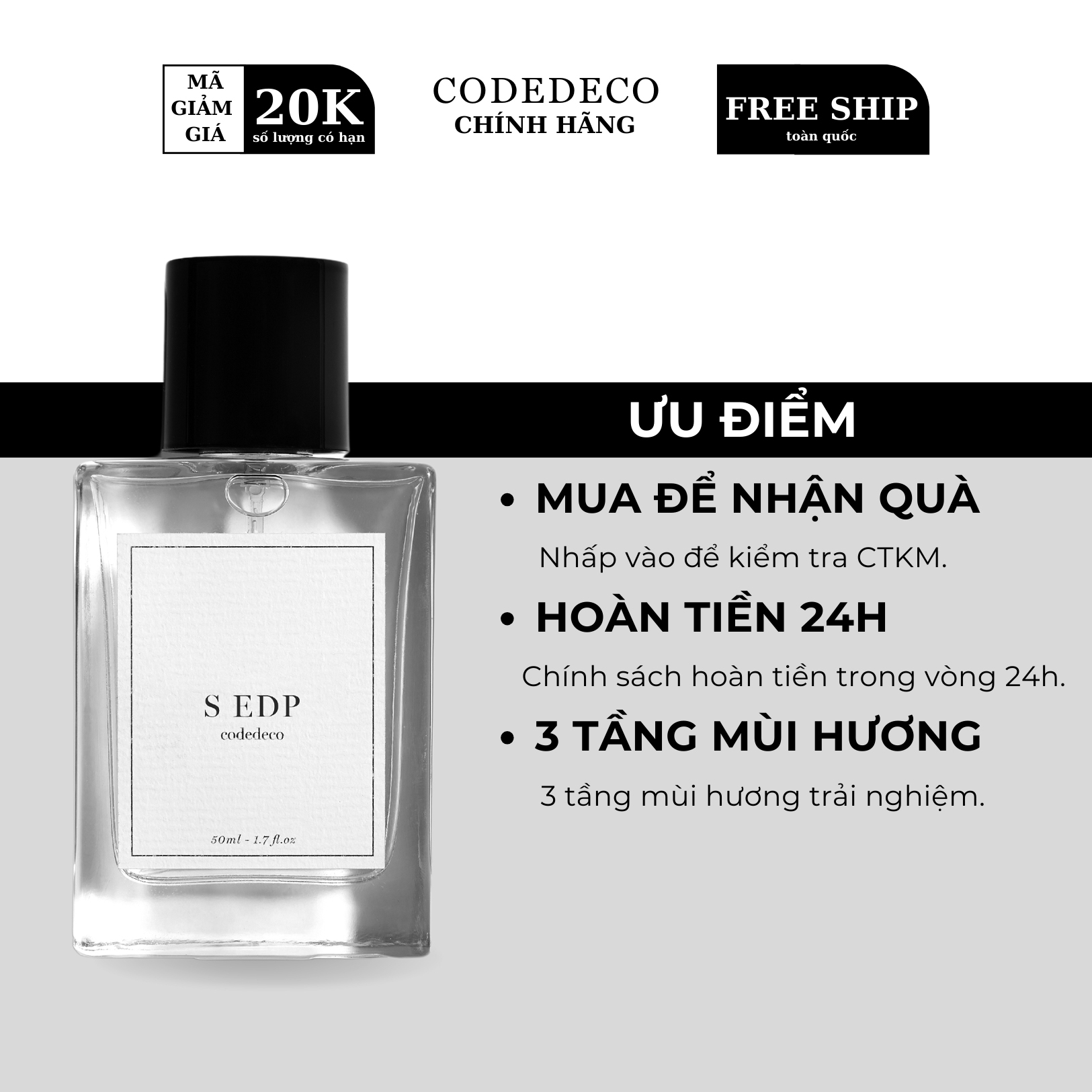 Tinh dầu nước hoa codedeco saigon 59 happy bleu 50ml