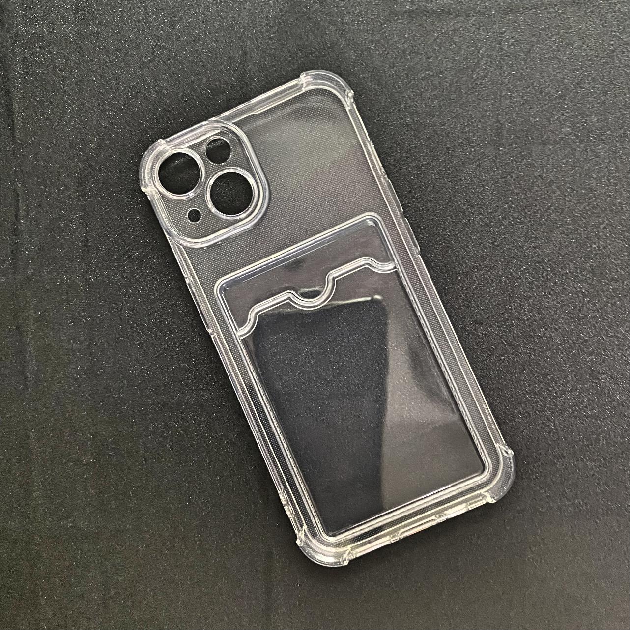 Ốp lưng iphone 14 dẻo trong suốt có khe đựng thẻ