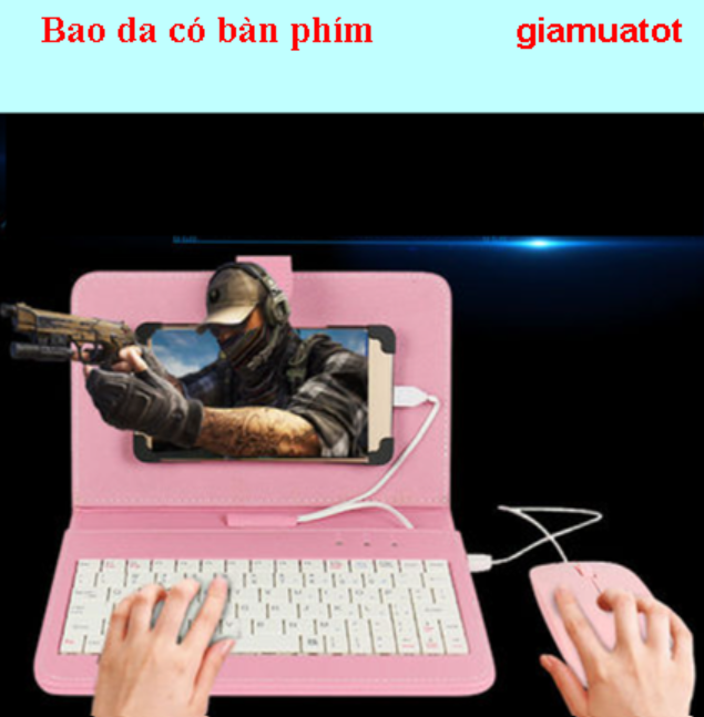 [HCM]Combo bao da bàn phím kèm chuột + lót chuột cho điện thoại máy tính bảng từ 4.-8 inch