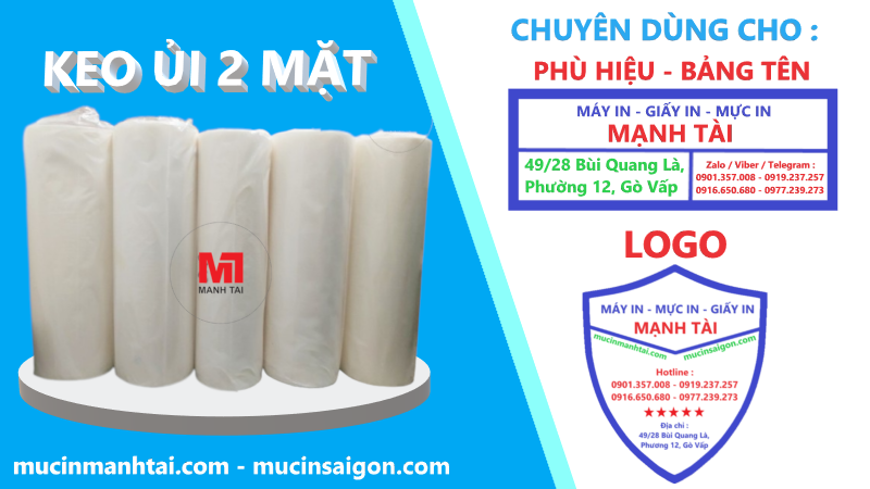 Keo ủi - Loại 1.2 - Keo ủi 2 mặt khổ 48cm dài 100yard - Băng keo ép nhiệt dùng để ép áo, logo, phù hiệu học sinh, ép lai cổ áo