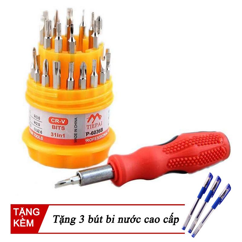 Bộ tua vít đa năng 31 món chuyên dụng 0TI74 + Tặng 3 bút bi xanh cao cấp