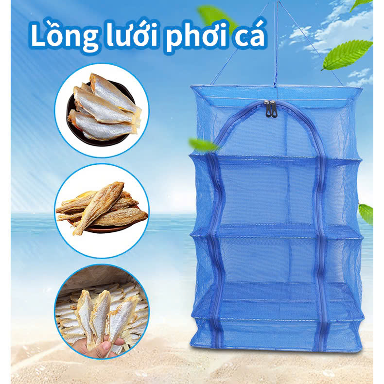 [LOẠI TỐT]-LỒNG LƯỚI 4 TẦNG PHƠI KHÔ THỰC PHẨM PHƠI CÁ KHÔ CHỐNG CÔN TRÙNG BỤI BẨN CHÓ MÈO TIỆN LỢI - LỒNG LƯỚI PHƠI CÁ KHÔ CÓ THỂ GẤP GỌN TIỆN LỢI - LỒNG LƯỚI TREO 4 TẦNG PHƠI ĐỒ KHÔ 35x65CM