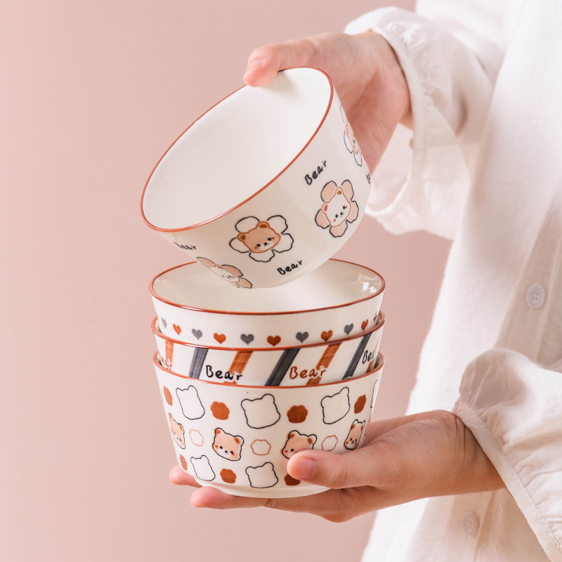 Bộ chén/bát ăn cơm gấu bear dư dư