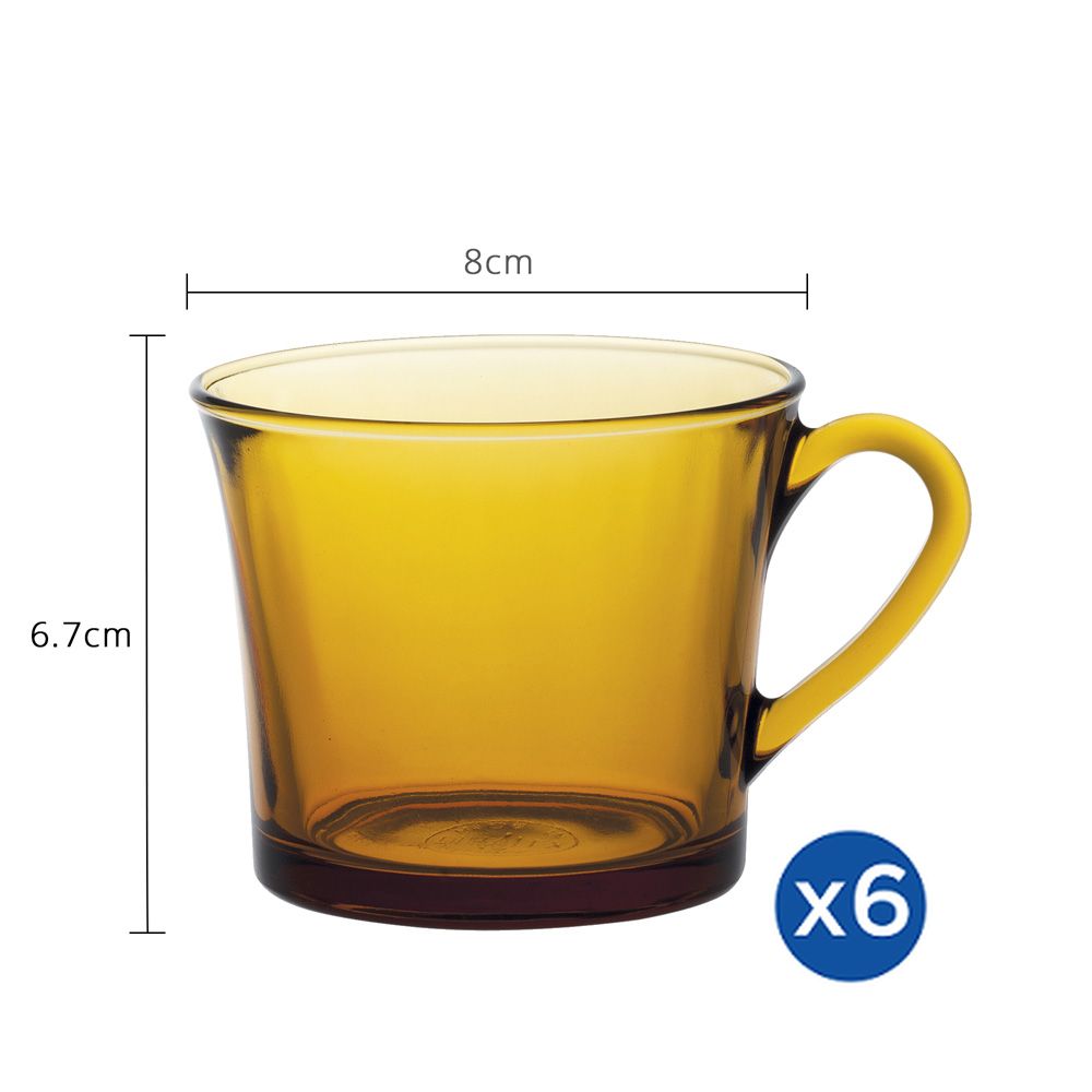 Bộ 6 tách D4004D Duralex - Lys vàng Amber 220ml Thủy tinh cường lực cao cấp Pháp