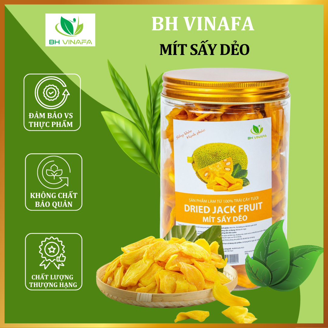 Mít sấy dẻo 400gr BHVinafa Thơm ngon, Bổ sung năng lượng, tốt cho sức khỏe