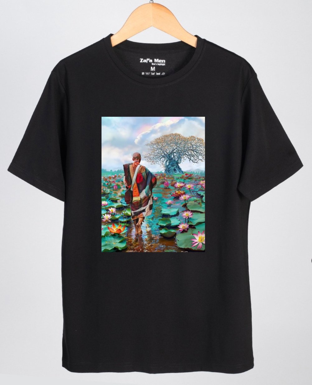 Áo thun ĐEN in hình thầy THÍCH MINH TUỆ chất cotton mịn mát có size đại 5XL