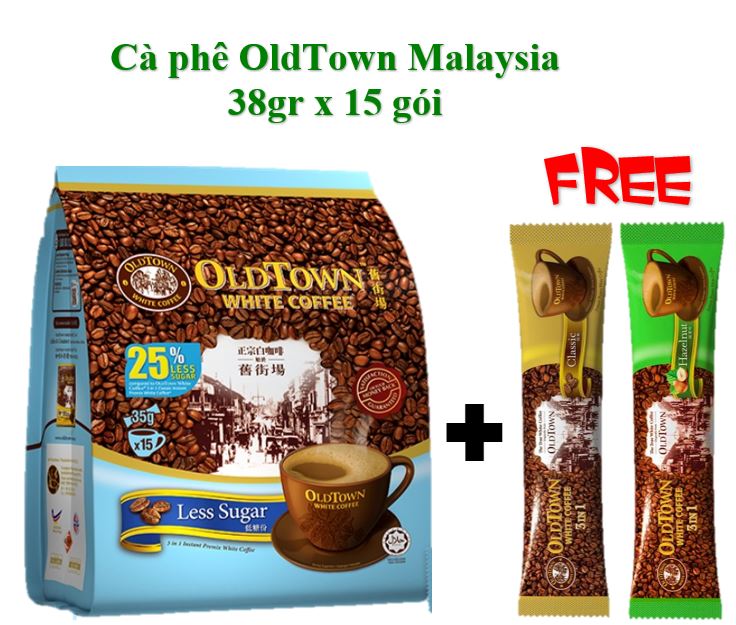 Date 2024 Tặng kèm 2 gói Cà phê trắng white coffee OLDTOWN nhập khẩu malaysia