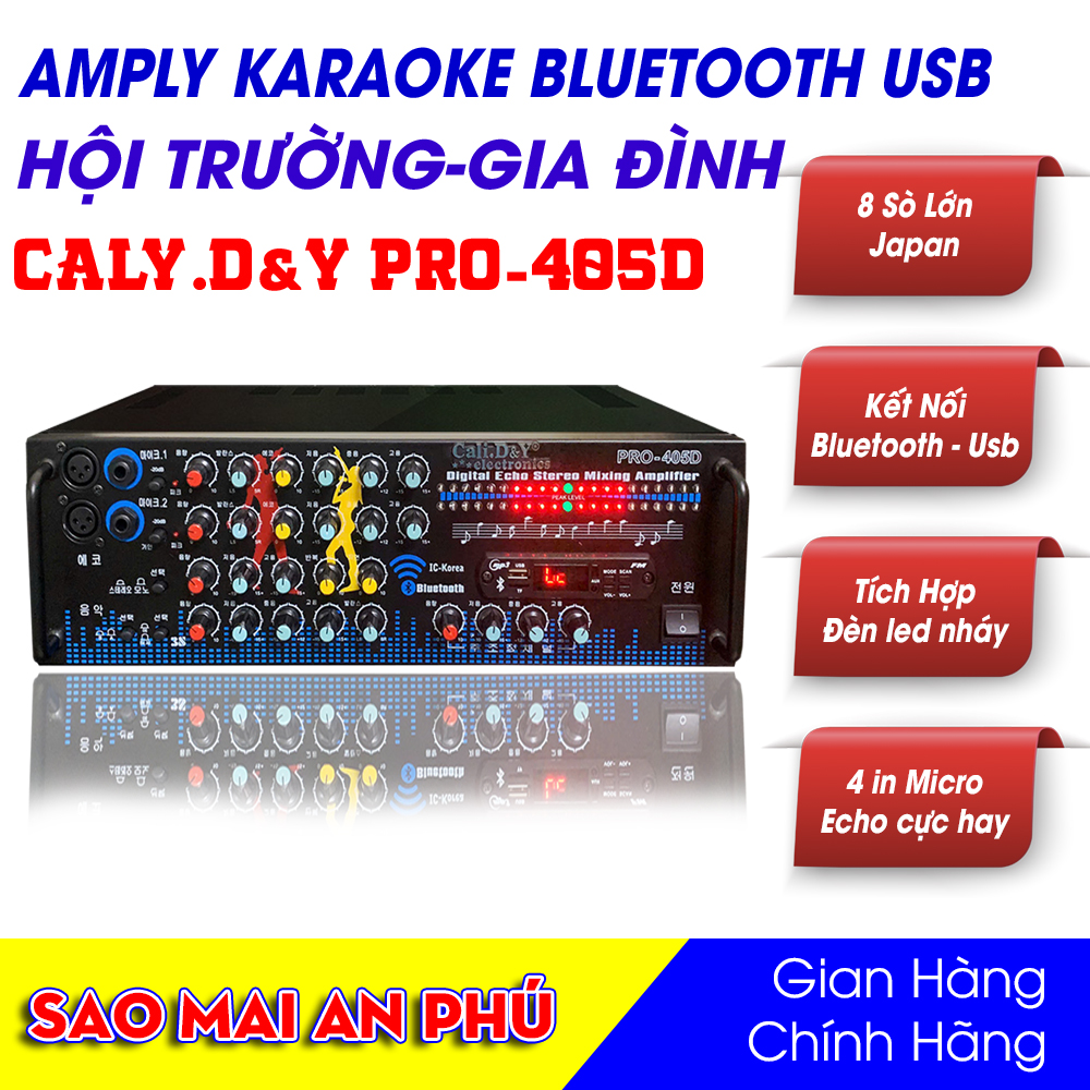 Test đèn nháy siêu đỉnh - Ampli karaoke Amply nghe nhạc gia đình BLUETOOTH Cali.D&Y PRO-405D DÙNG 8 SÒ JAPAN LOẠI LỚN