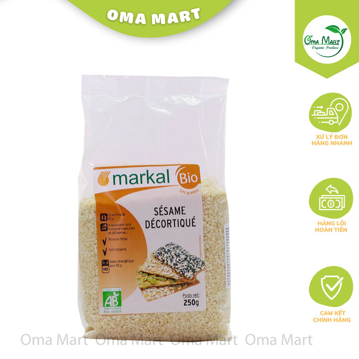 Hạt mè tách vỏ hữu cơ Markal 250g