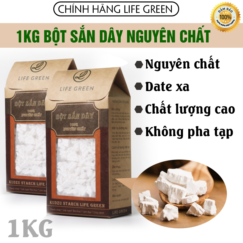 Bộ 2 Hộp Bột Sắn Dây Nguyên Chất Life Green Nhiều Công Dụng (2 x500g) Sản Phẩm Nhà Làm