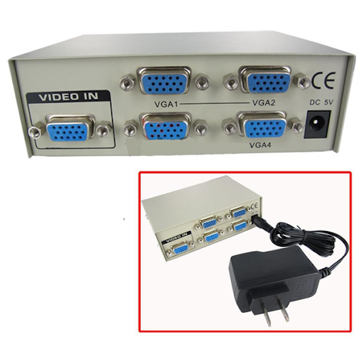 Box chia 1 vga ra 4 vga hàng cao cấp, bộ hub chia cực chuẩn