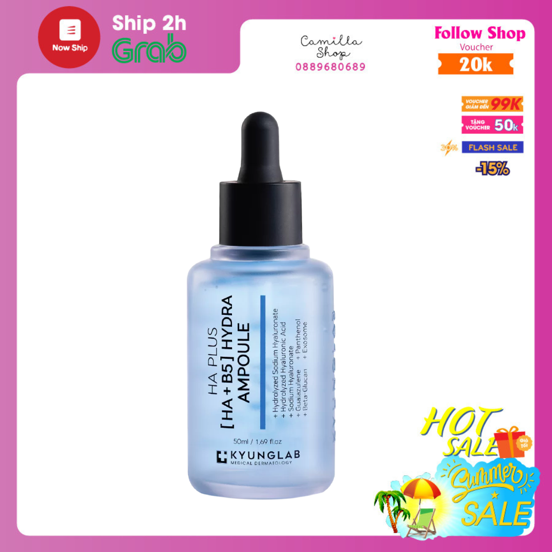 Tinh chất serum dưỡng da căng bóng da kyung lab ha plus ha + b5 hydra ampoule 50ml chính hãng