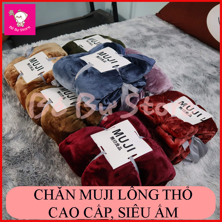 Chăn Lông Tuyết muji, Chăn muji lông tuyết lông cừu, Chăn tuyết Muji màu cực đẹp & cực ấm, Chăn lông thỏ xuất nhật
