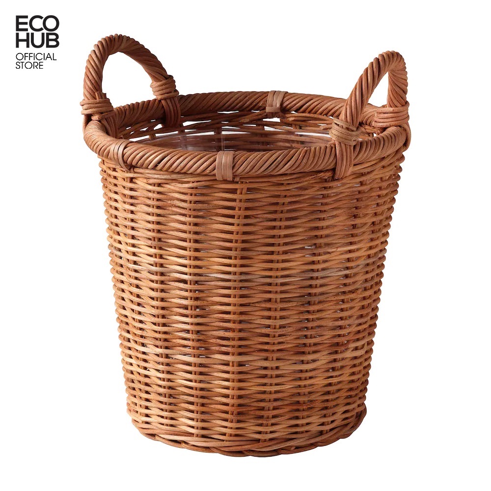 Giỏ mây trồng cây ecohub dùng để trang trí hoa khô, đựng đồ, giỏ mây decor ecohub