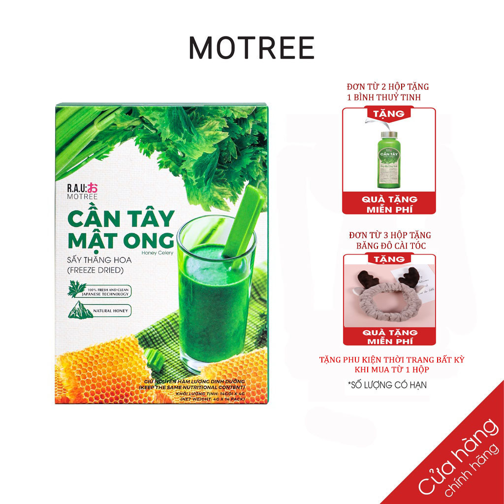 [ Tặng quà khi mua từ 1 hôp ]Hộp Bột Cần Tây Mật Ong Motree Mẫu Mới Giúp Giảm Cân, Hết Mụn, Sáng Da, Đẹp Dáng, Đào Thải Mỡ Thừa, Thanh Lọc Cơ Thể