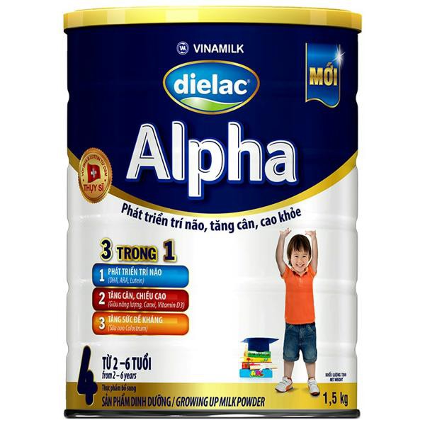 Sữa bột Vinamilk Dielac Alpha Step 4 1.5kg (Hộp thiếc)