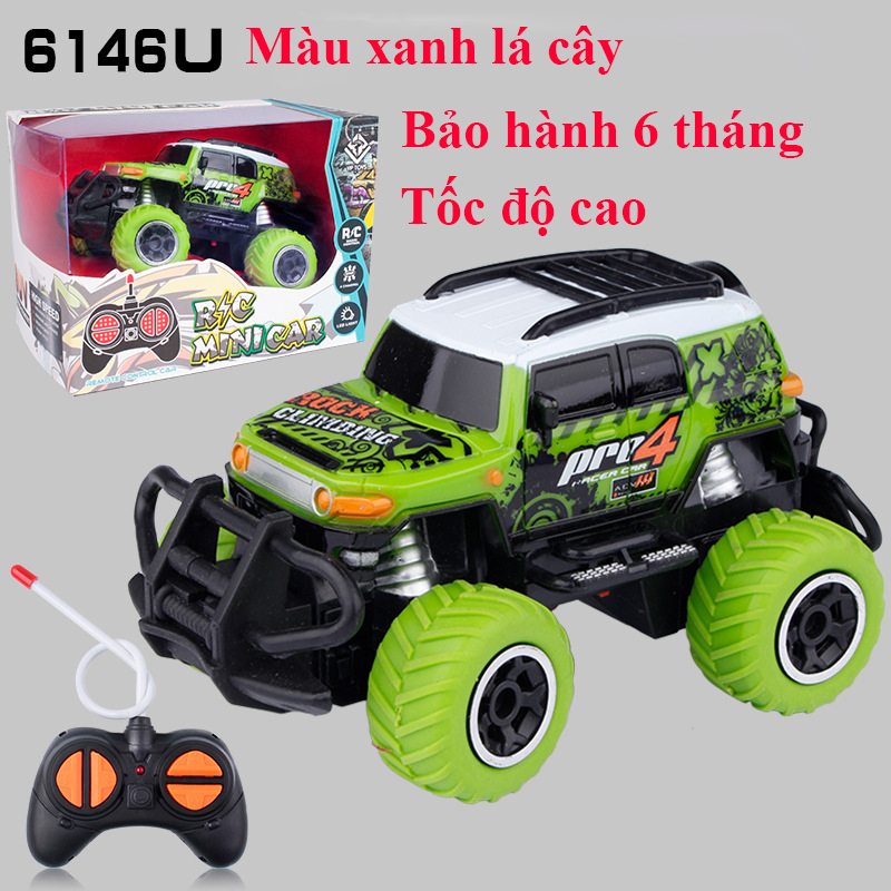 Xe điều khiển từ xa tốc độ cao, xe đồ chơi oto dẫn động 2 bánh nhựa ABS an toàn (bảo hành 6 tháng) màu xanh lá