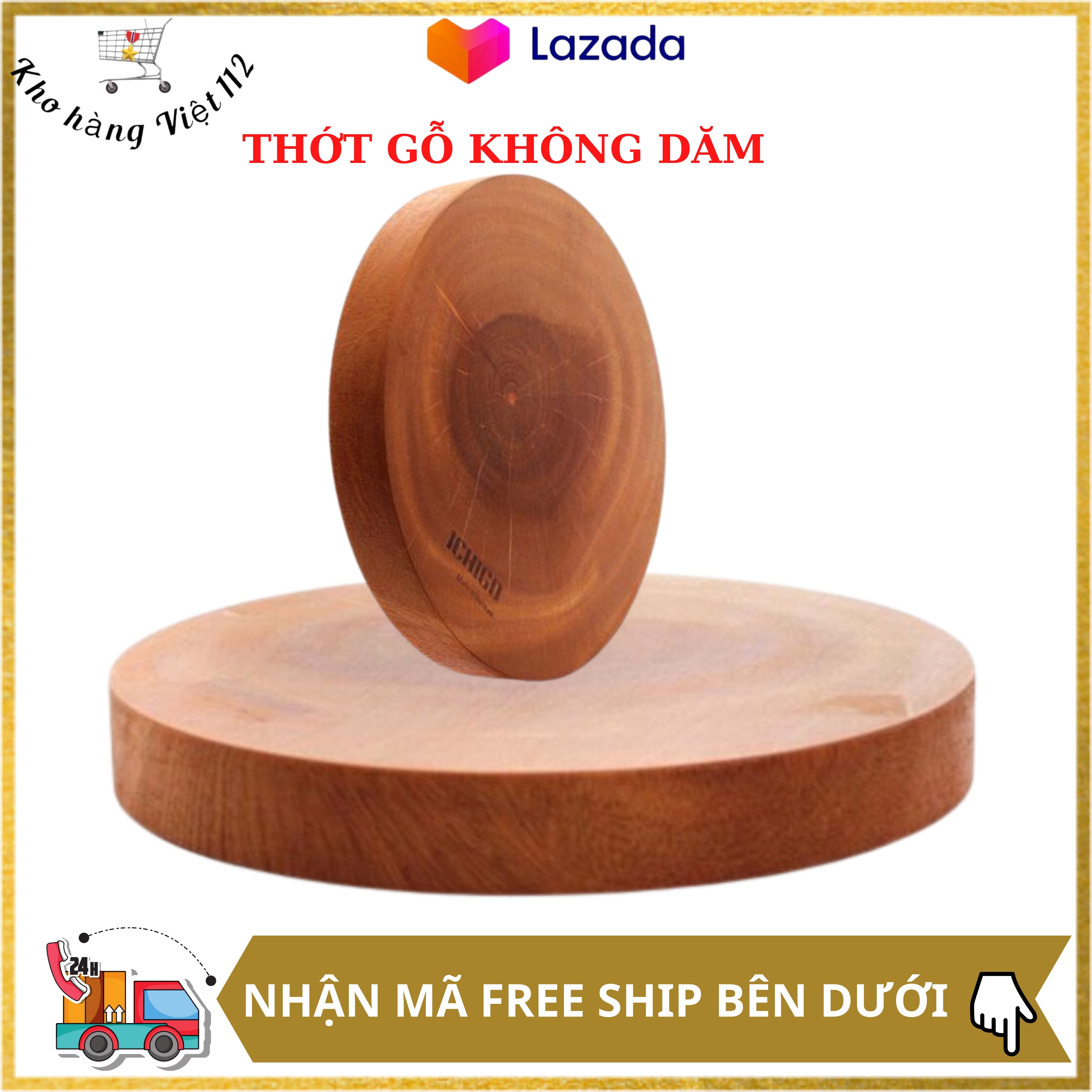 [BẢO HÀNH 1 NĂM] Thớt gỗ tự nhiên loại tròn có móc treo nhiều size dày dặn gỗ tự nhiên an toàn hàng Việt Nam