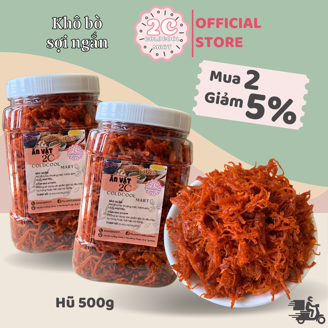 Khô bò sợi coldcool mart 1kg