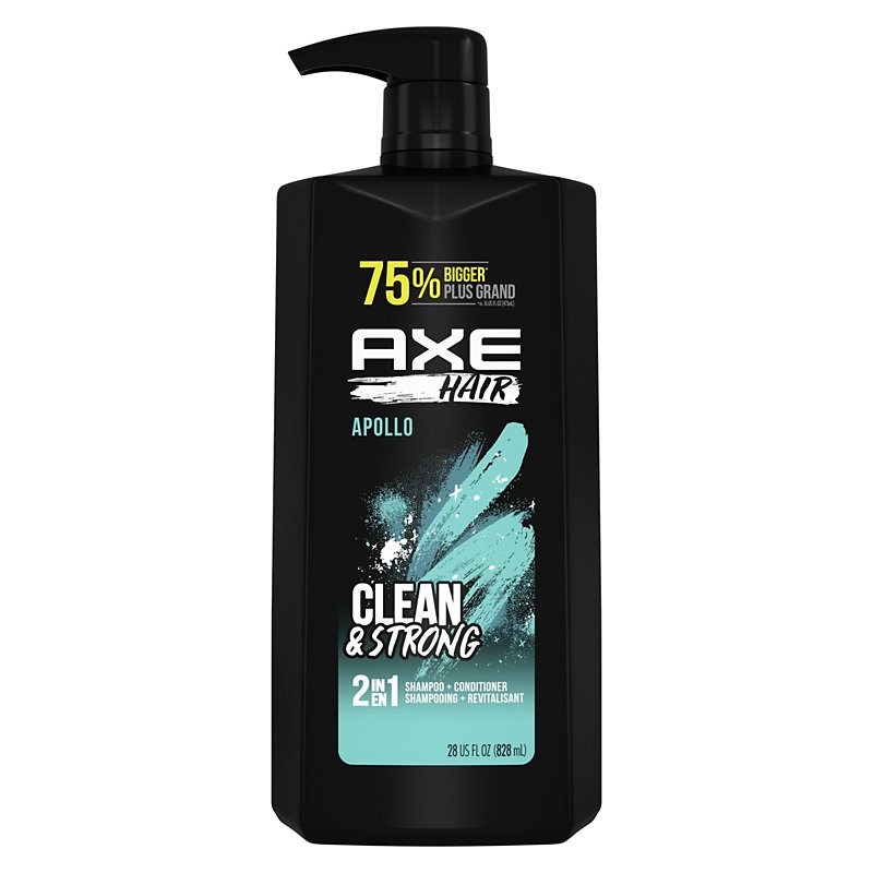 Dầu gội & xả nam axe apollo 2 in 1 shampoo and conditioner 828ml
