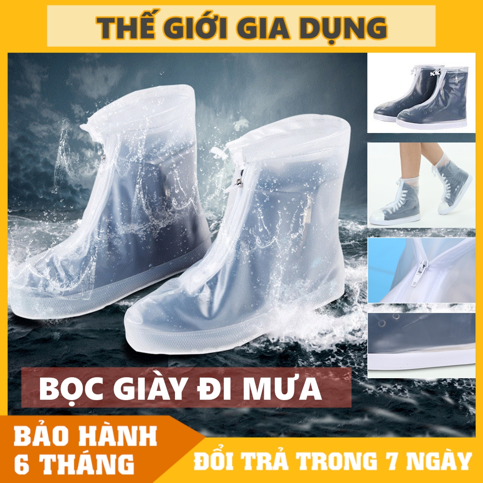 Bao Giày Đi Mưa - Áo Mưa Bọc Giày Dép Thời Trang Bằng Cao Su – 100% Khô Ráo Dù Mưa Bão Màu Trắng
