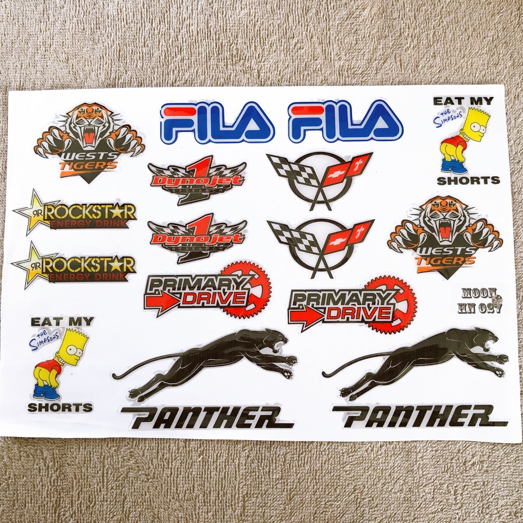 Tem nổi đổ keo báo panther fila trang trí xe máy cao cấp
