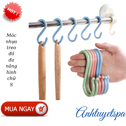 Set 10 móc nhựa treo đồ đa năng hình chữ s