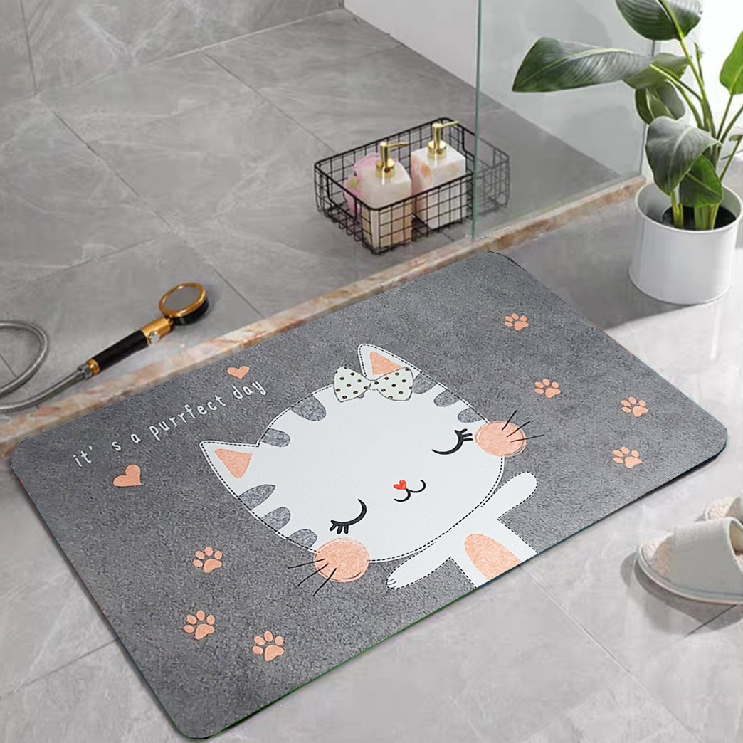 Thảm lau chân, thảm chùi chân nhà tắm hút nước, chống trơn trượt kích thước 60x40cm dễ giặt sạch đa họa tiết và tiện lợi
