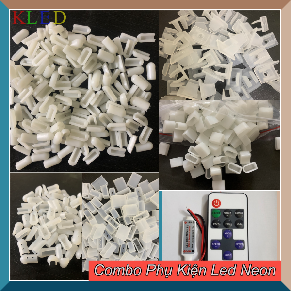 Phụ kiện led neon - Đầu bịt led neon - Kẹp định hình led neon - Jack DC nối