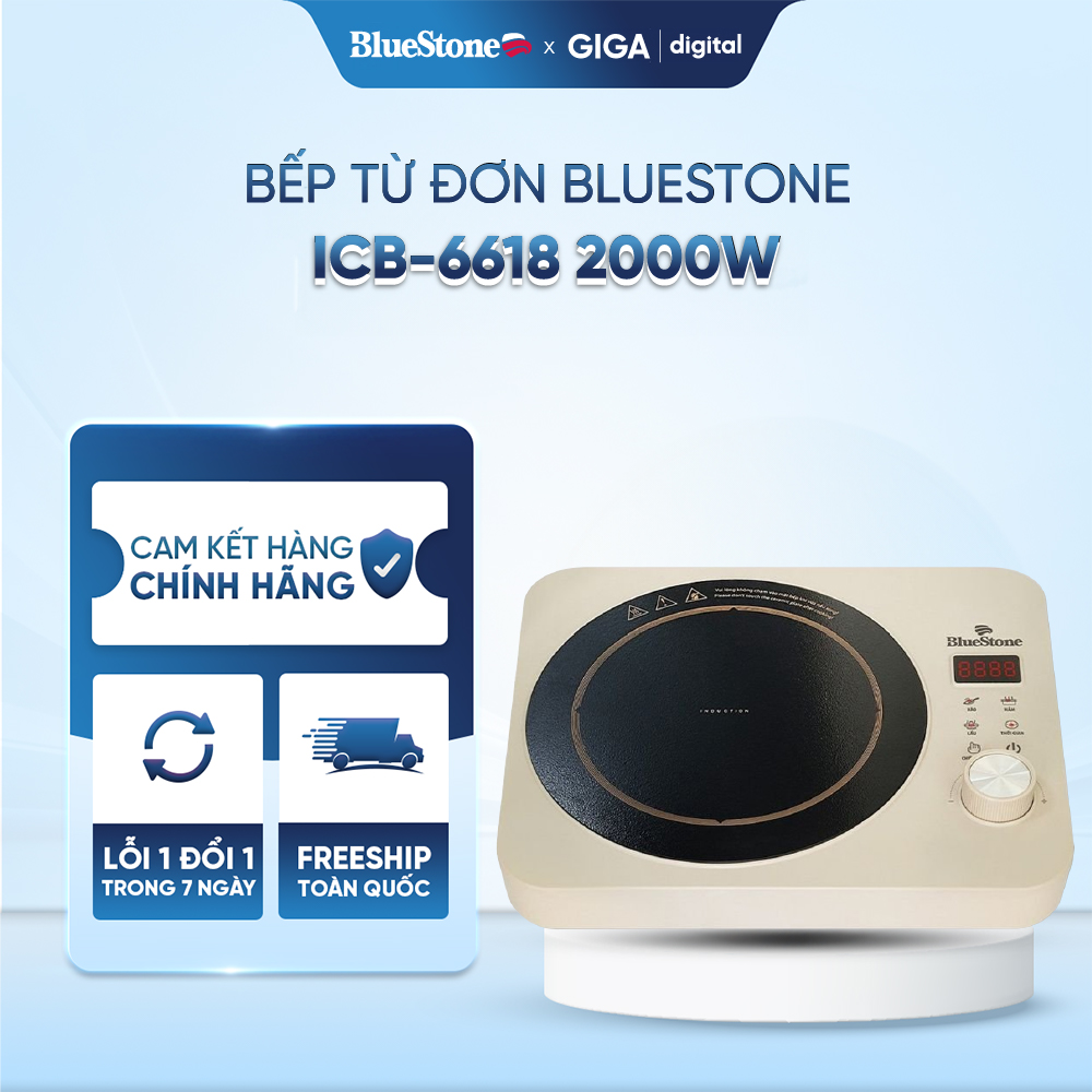 Bếp từ đơn BlueStone ICB-6618 2000W - Inverter - 03 chế độ được cài đặt sẵn (Lẩu/ Xào/ nấu) - BH 24 Tháng
