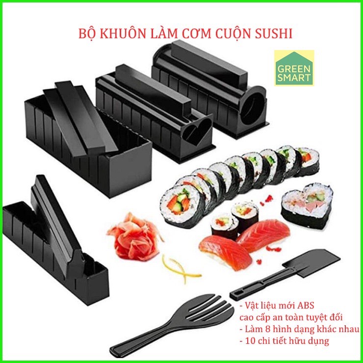 Bộ dụng cụ làm kimbap, làm sushi làm cơm cuộn nhiều hình dạng khác nhau