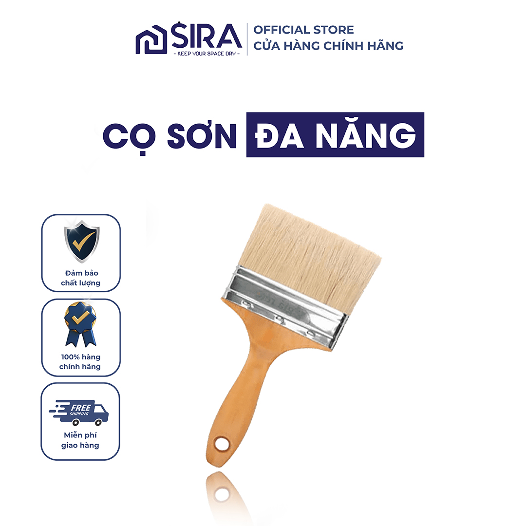Chổi quét sơn sira - cọ quét sơn, cọ quét bụi, cọ quét dầu được làm từ nhựa cứng cao cấp màu vàng nâu