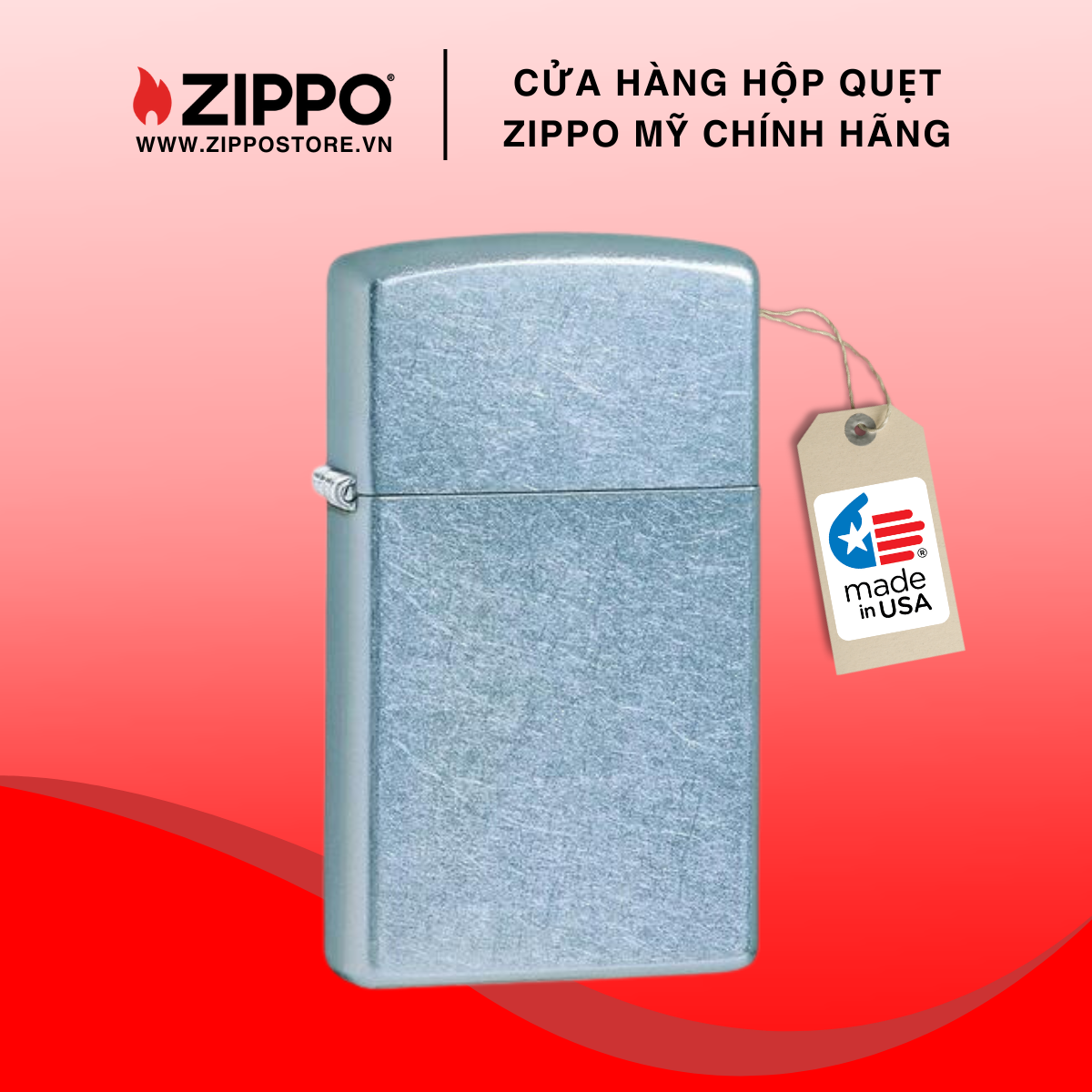 Hộp quẹt zippo slim street chrome 1607