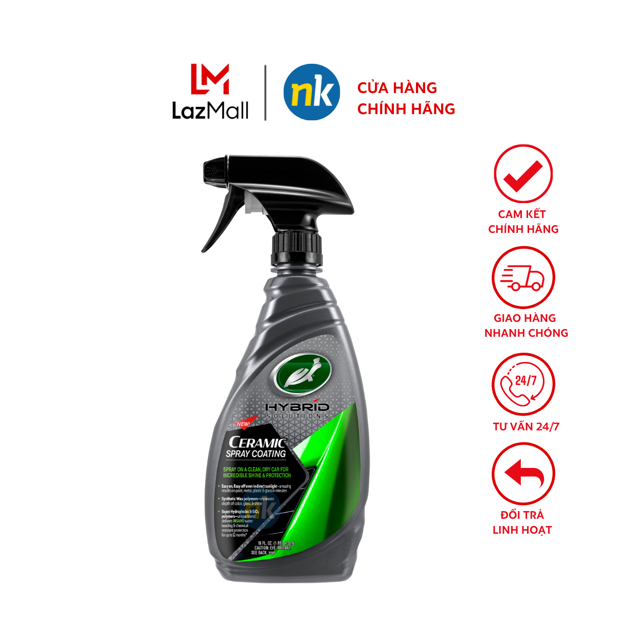 Chai xịt bóng sơn phủ ceramic turtle wax hybrid solutions ceramic spray wax coating -16 fl oz nhập khẩu 100% usa