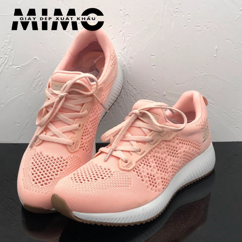 Giày sneaker nữ, Giày Skechers vải lưới màu cam, Giày vải cho nữ, Giày thể thao đi bộ siêu êm mềm nhẹ, bền đẹp, thoáng khí, không hôi chân, chống trơn trượt cho nữ