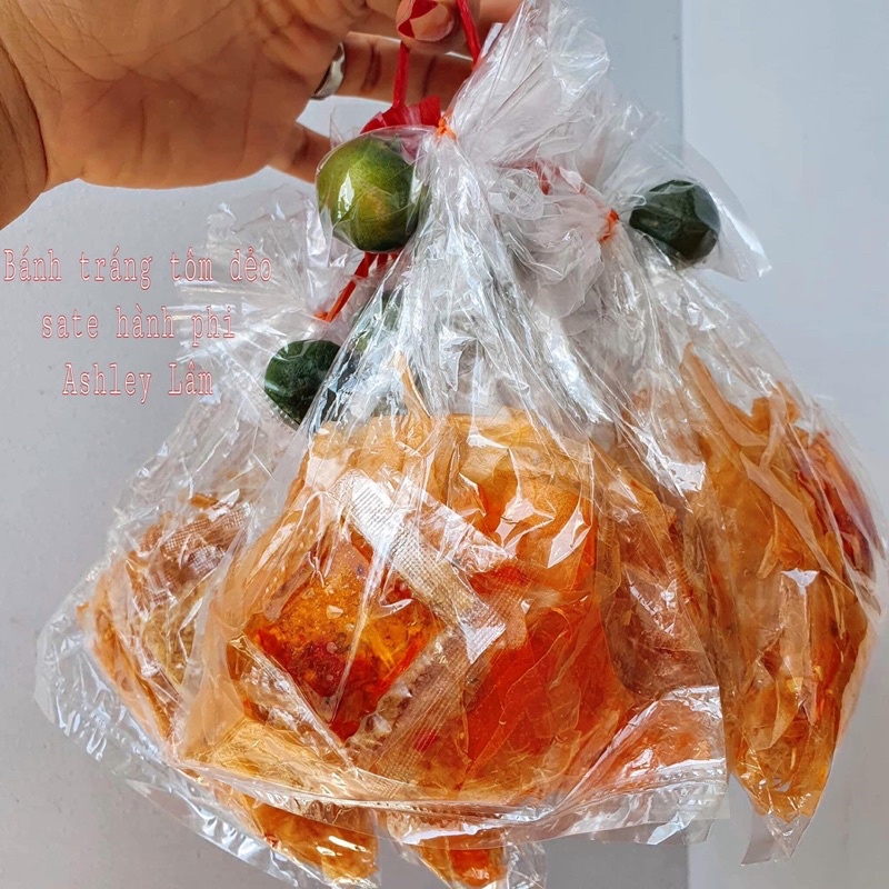 Xâu 10 Bịch Bánh Tráng Sợi Dẻo Đỏ Tôm KèM Gia Vị Tự ChọN