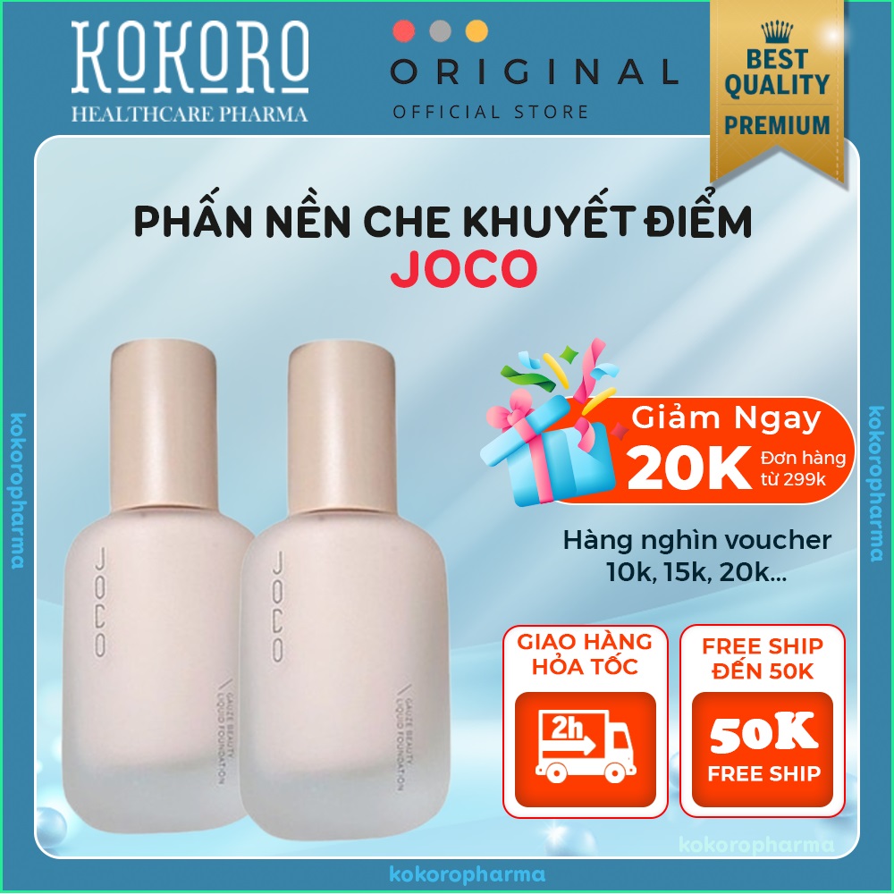 Kem Nền Dạng Lỏng JOCO - Kem Nền JOCO Dạng Lỏng Che Khuyết Điểm, Mỏng Nhẹ, Bền Màu, Chống Nước, Kiềm