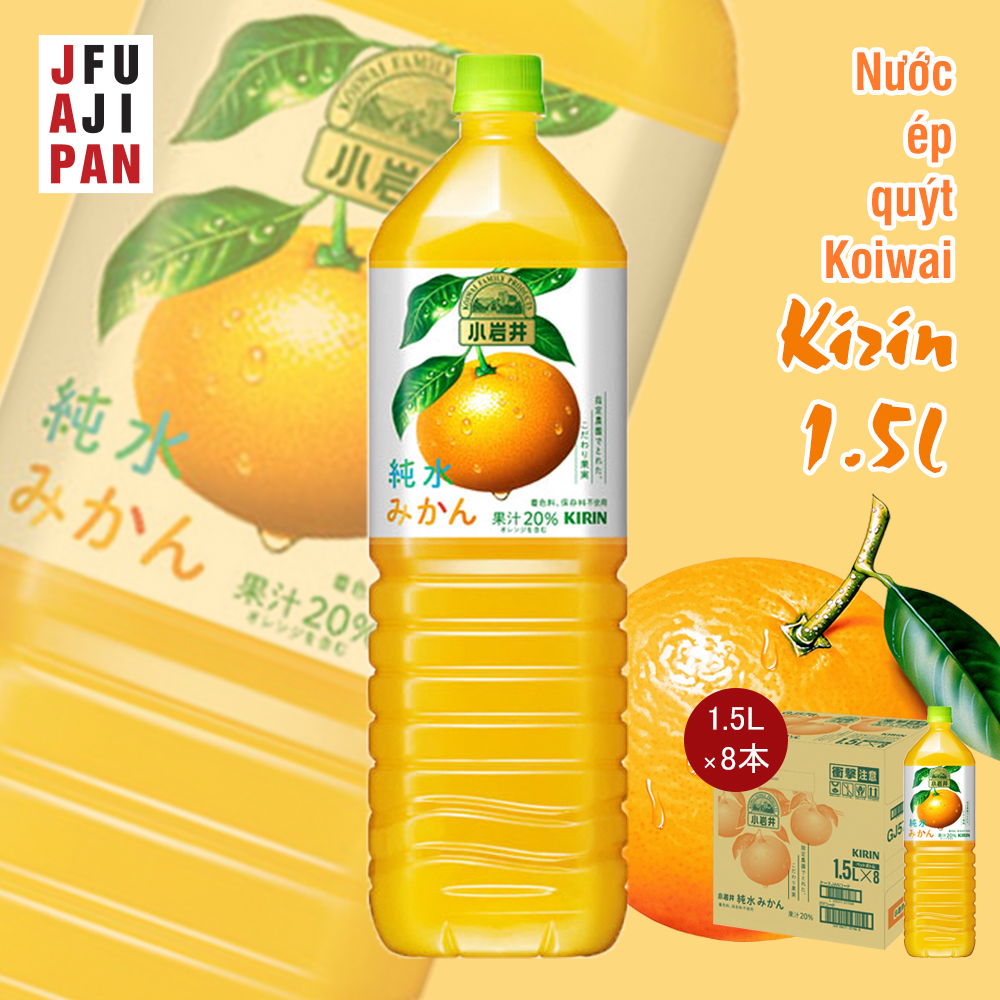 Thùng 8 chai nước ép quýt nguyên chất Kirin 1500ml
