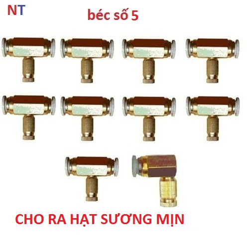 Bộ 10 đế đồng + béc phun sương tưới lan/hoa/rau
