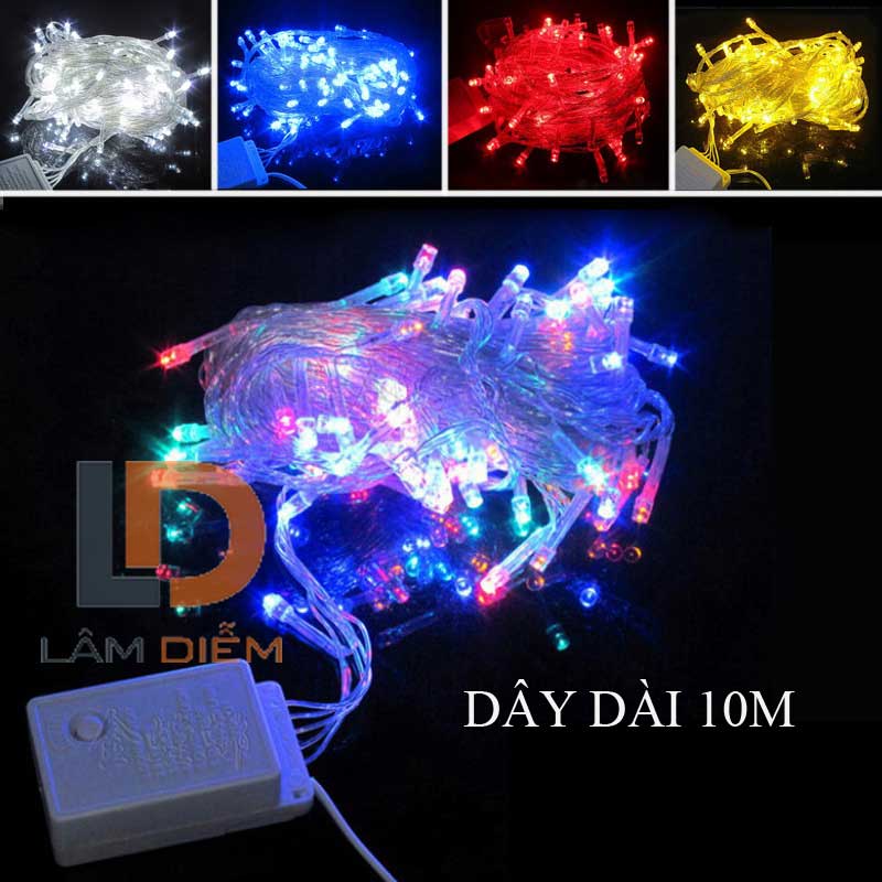 [HCM]ĐÈN LED TRANG TRÍ CHỚP NHÁY DÂY 10M CÓ NHIỀU MÀU