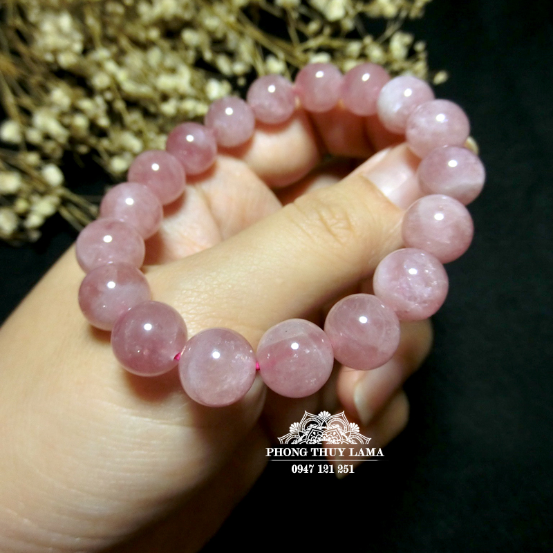 VÒNG TAY ĐÁ THẠCH ANH HỒNG 10MM - 3055