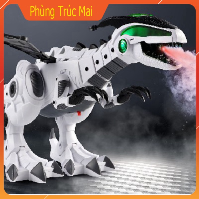 Khủng long robot phun khói - lửa điện sử dụng pin , đồ chơi cho bé