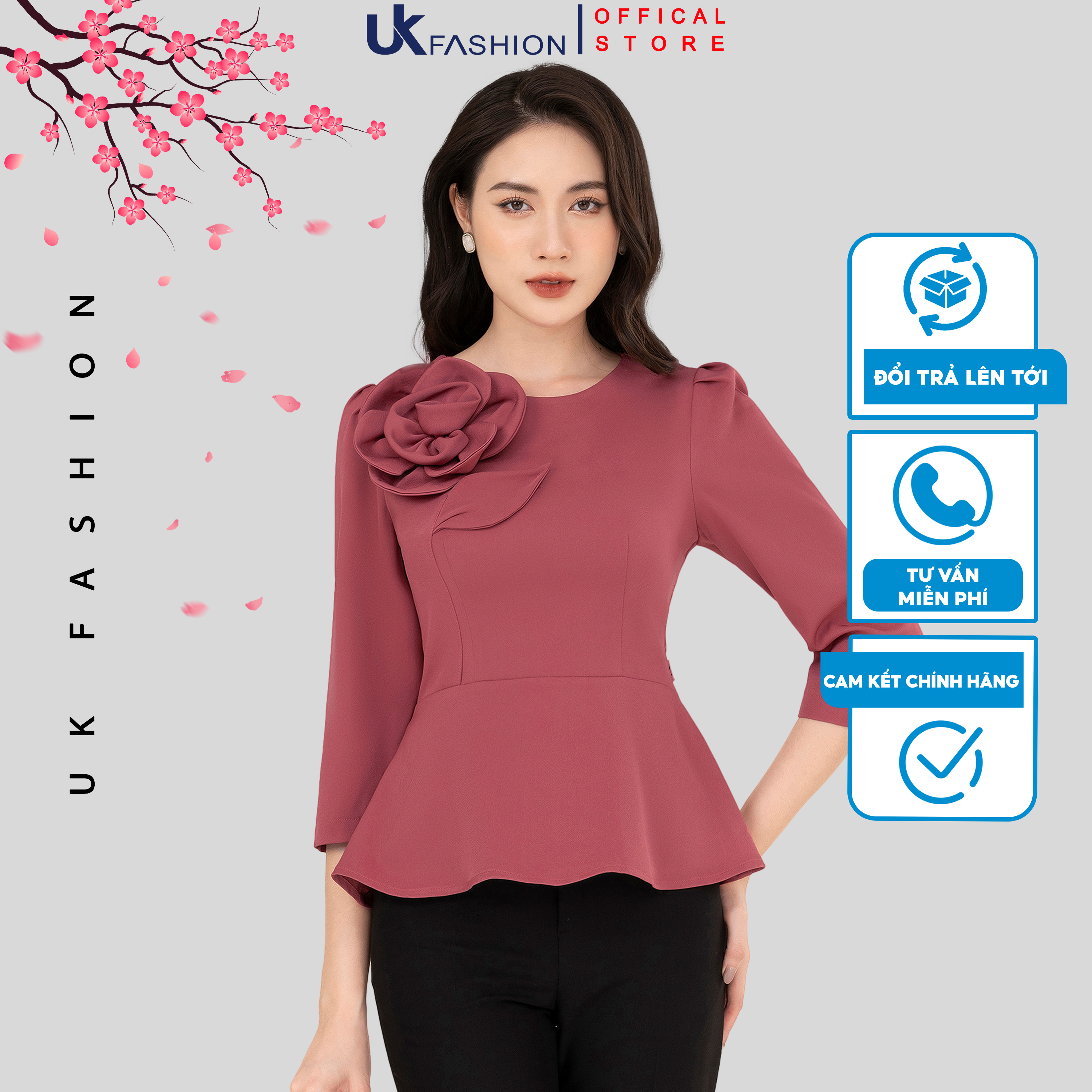 Áo peplum tay bồng uk fashion thiết kế tôn dáng sang trọng chất vải nhập hàn cao cấp nksm2210003