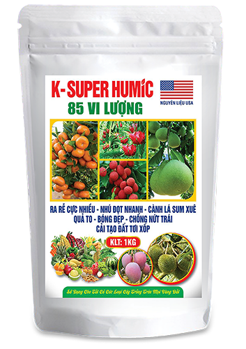 Phân bón sinh học K-Super Humic 85 vi lượng (1kg) - Thuộc Tập Đoàn Phân Bón Con Cò Vàng