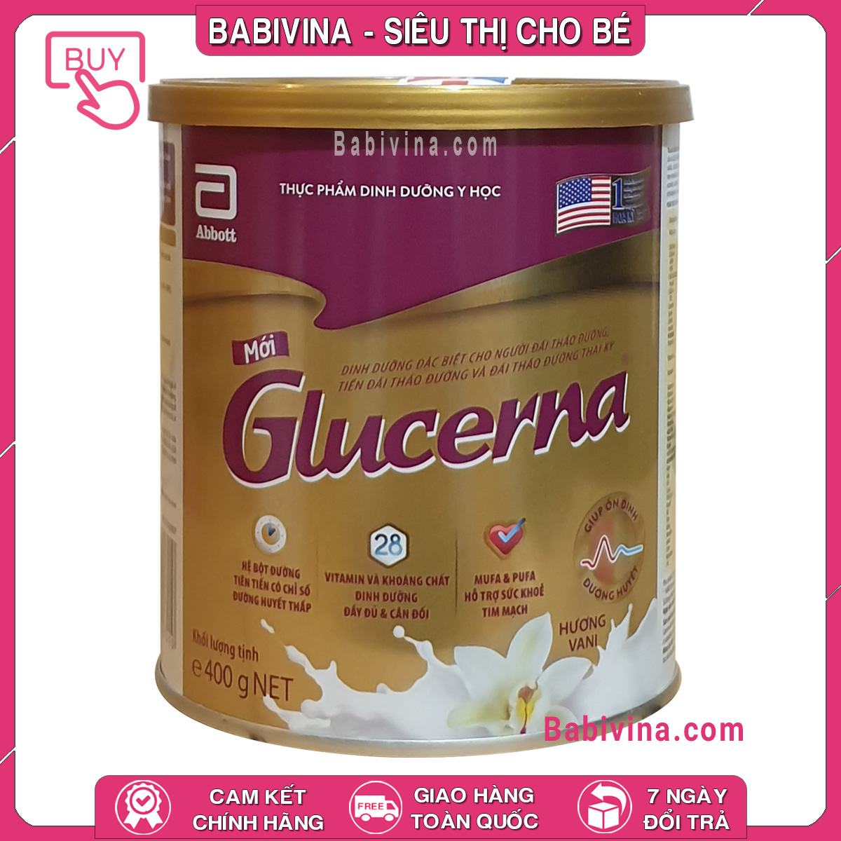 [CHÍNH HÃNG] Sữa Glucerna 400g Dinh Dưỡng Cho Người Bệnh Tiểu Đường