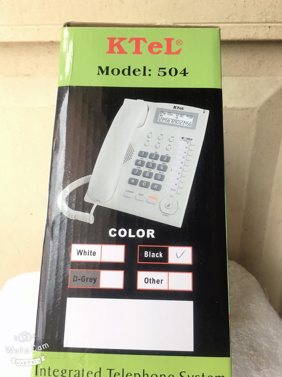 Điện thoại bàn cố định có đây chuông to bàn phím to KTEL 504 màu đen/trắng/xanh ó thể chỉnh đế bàn máy 3 nấc thấp đến cao