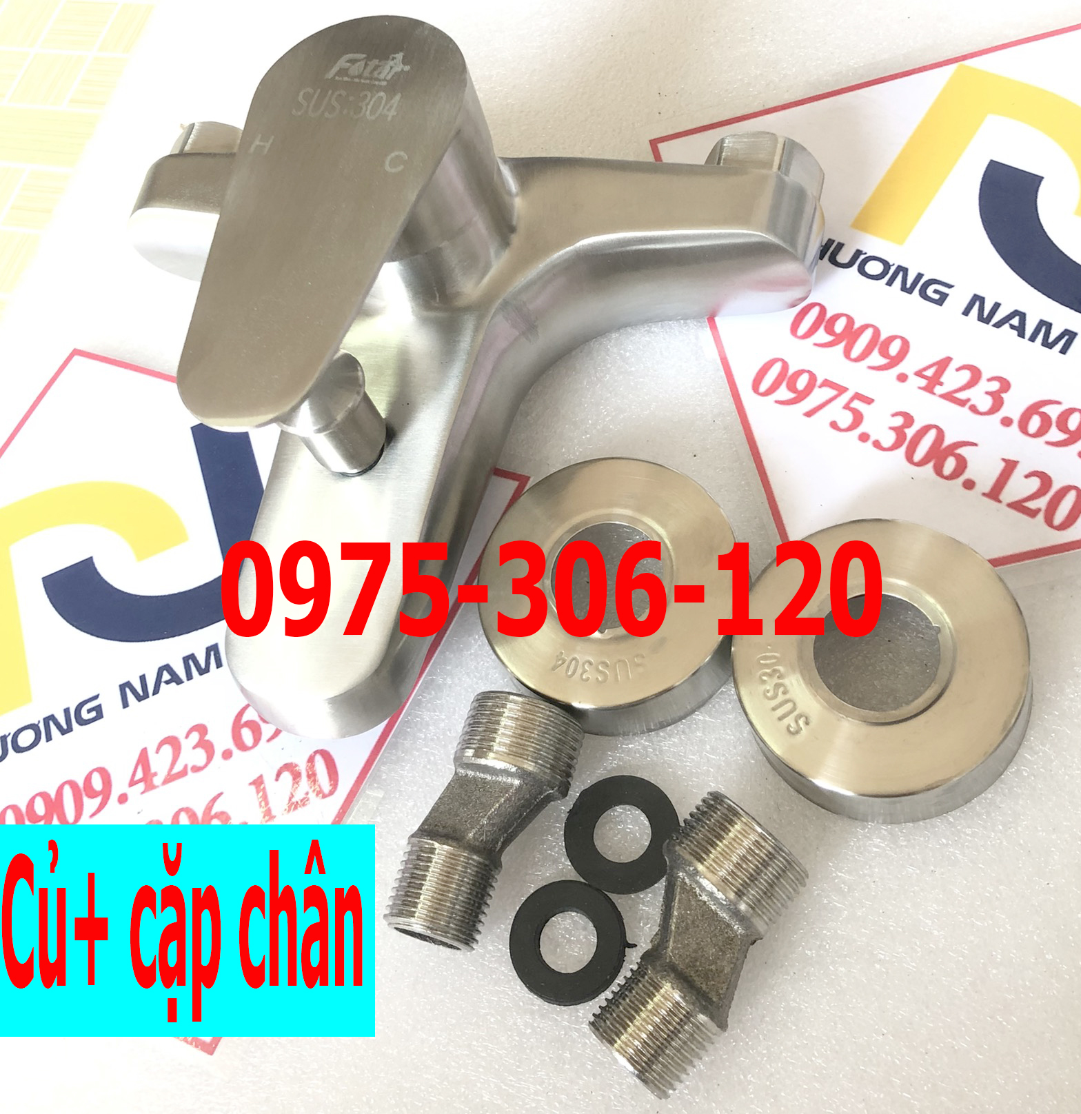 Bộ Củ Sen Tắm NÓNG LẠNH INOX 304 N2002 Fotar Củ Sen Tròn KHÔNG TAY SEN