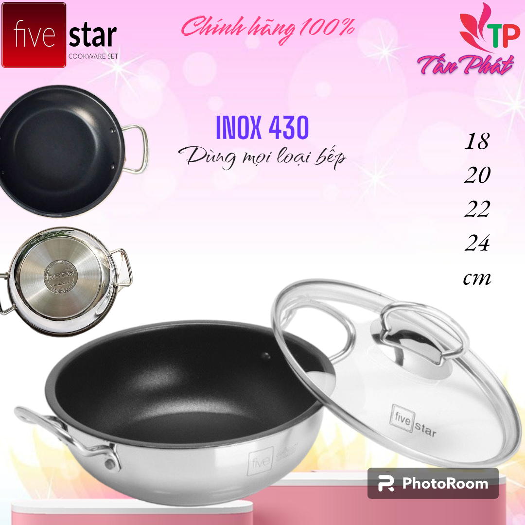 NỒI KHO CÁ ĐÁY TỪ, CHỐNG DÍNH, FIVESTAR 18/20/22CM, lòng nồi chống dính
